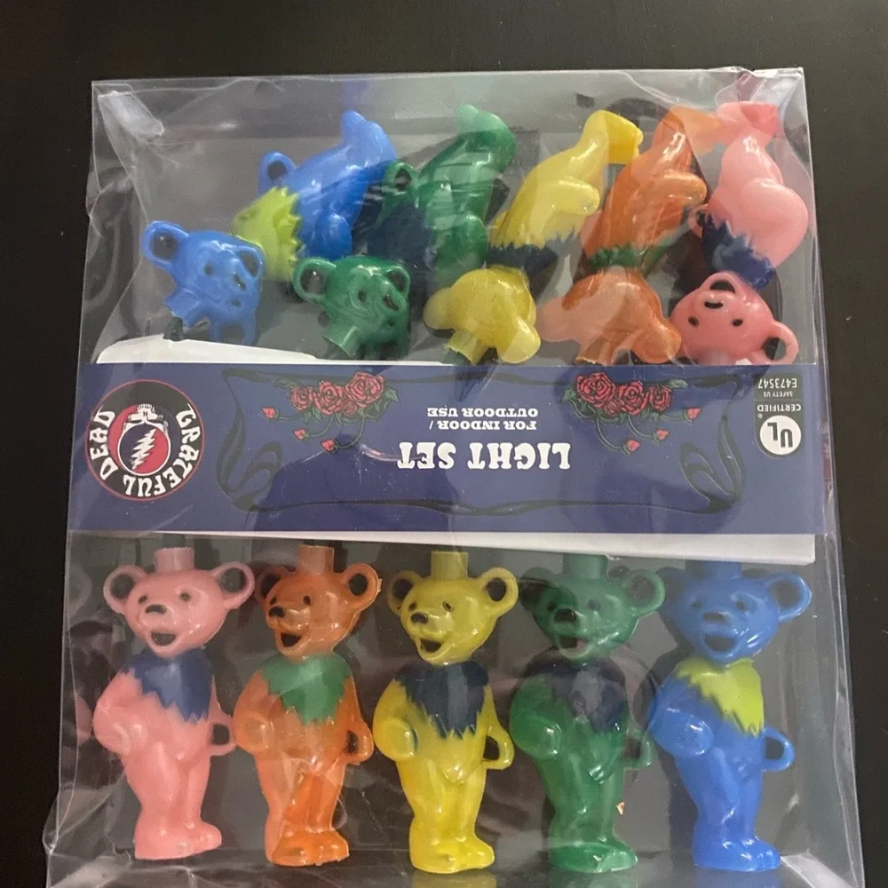 Kurt Adler Grateful Dead Marching Bear string lights. NIB
